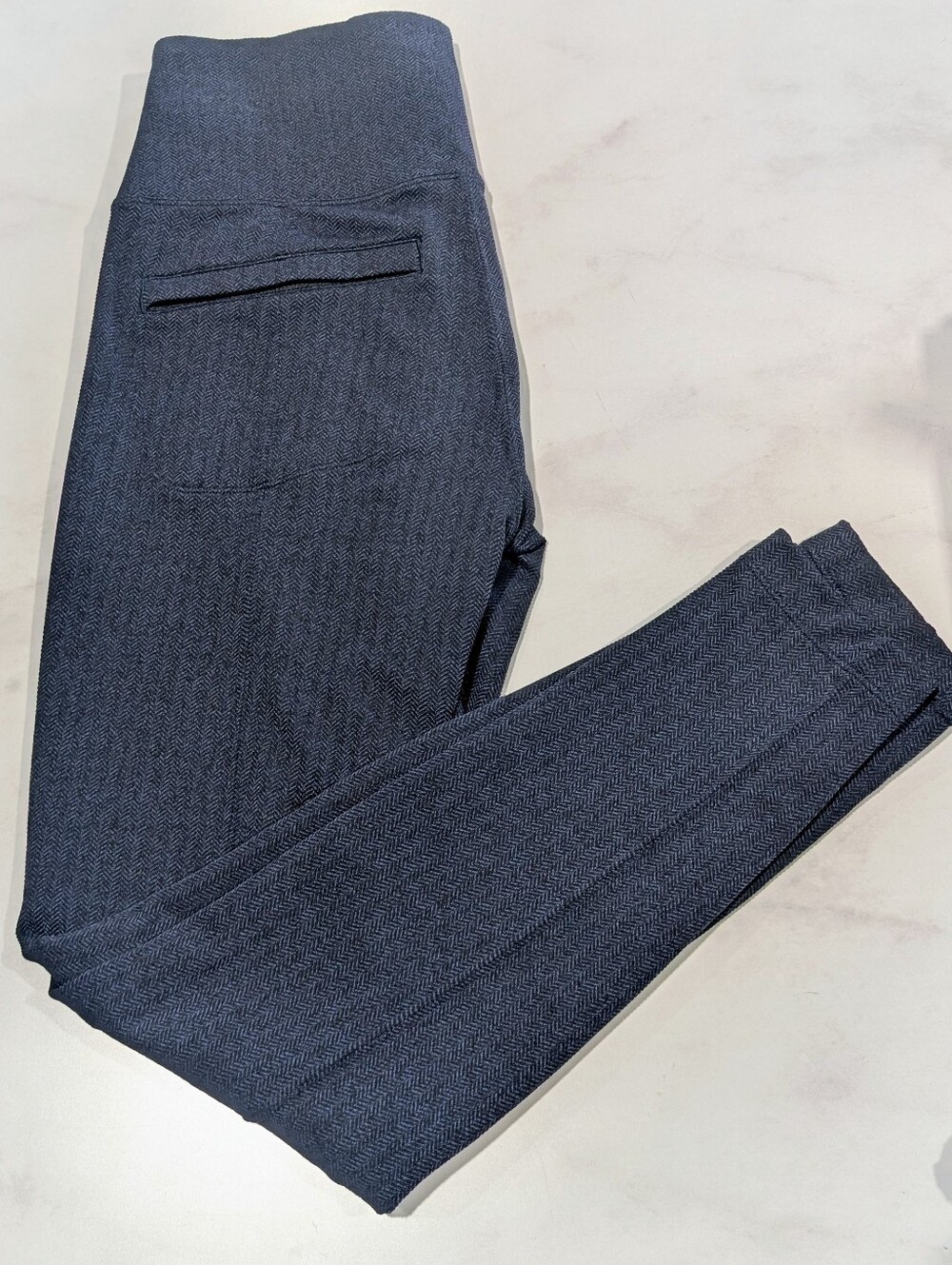 Athleta Black Ribbed High-Waist Ankle Leggings